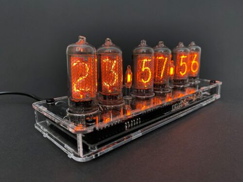 In-8-2 Nixie Tube Clock KIT With Transparent Acrylic Case