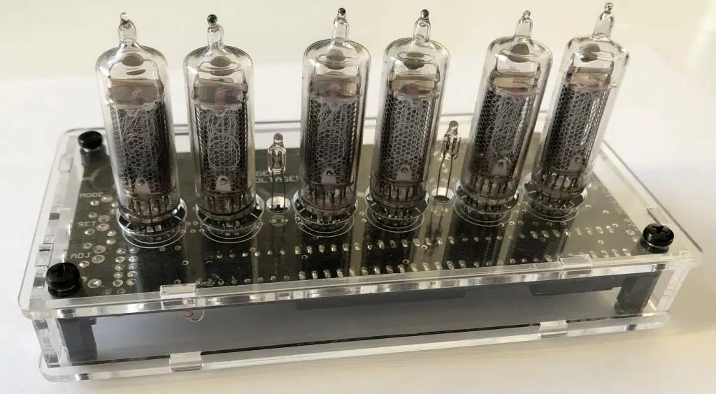In-16 Nixie Tube Clock KIT DIY. Transparent plexiglass case.